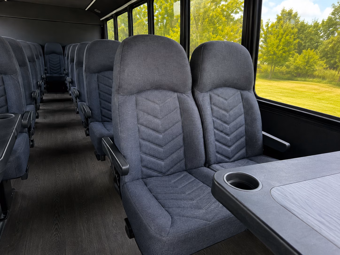 sandy 18 passenger minibus interior