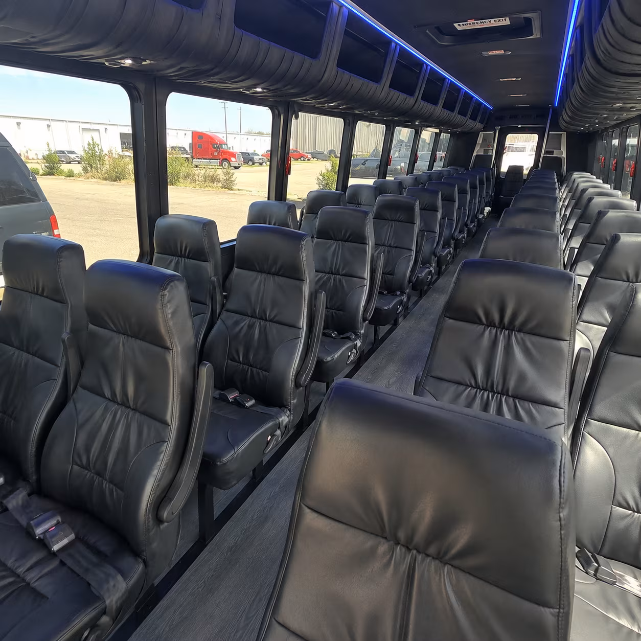 sandy 25 passenger minibus inside