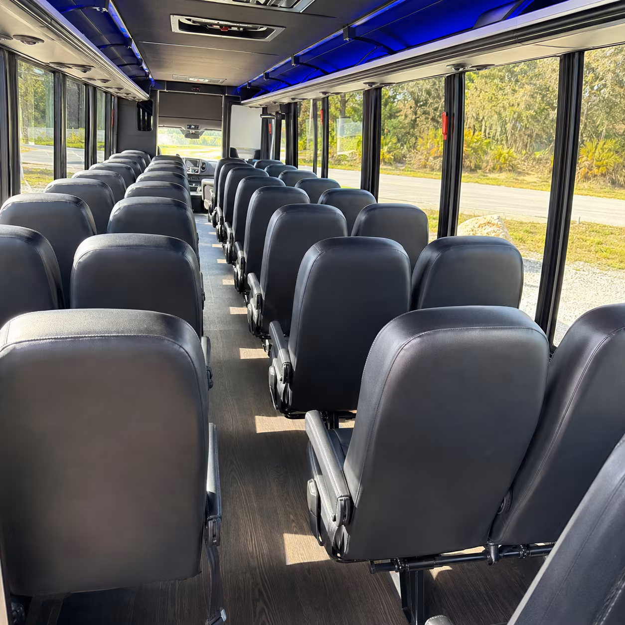 sandy 25 passenger minibus interior