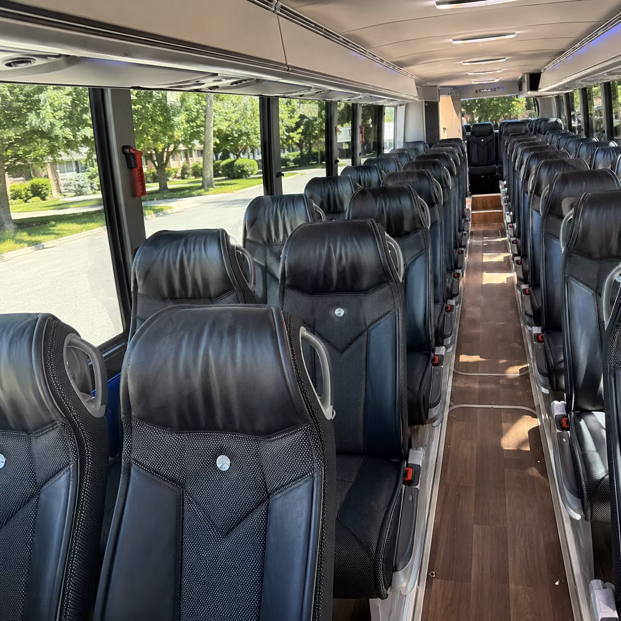 sandy 40 passenger charter bus inside