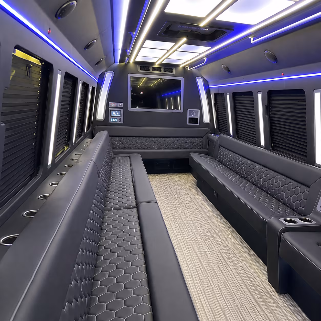sandy 40 passenger party bus inside