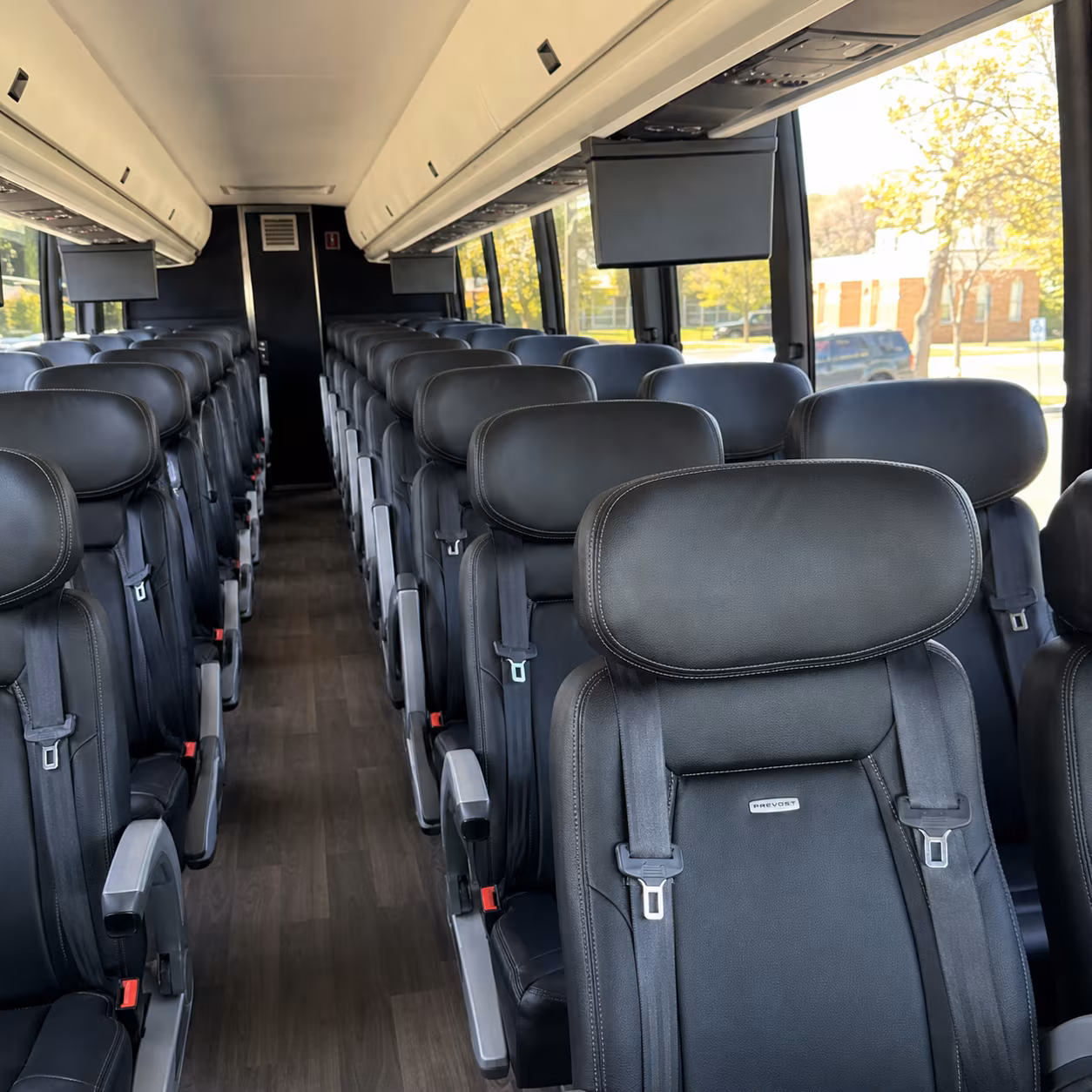 sandy 45 passenger charter bus inside