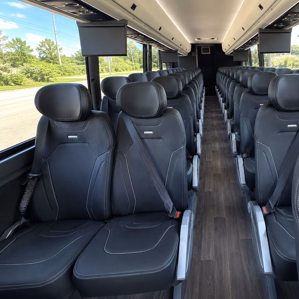 sandy 47 passenger charter bus inside