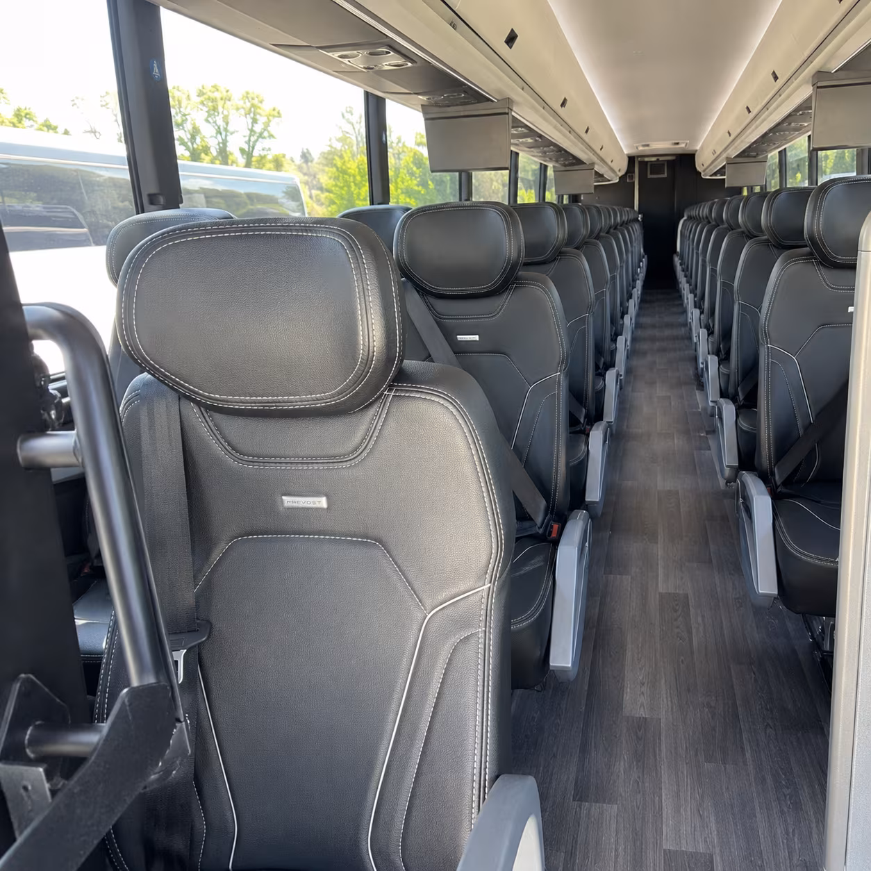 sandy 47 passenger charter bus interior