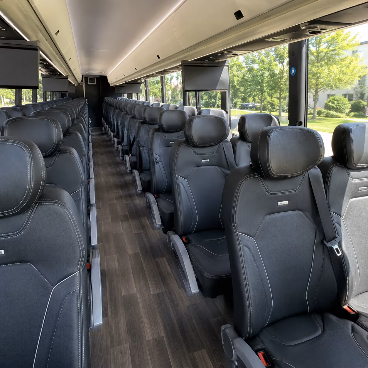sandy charter bus inside
